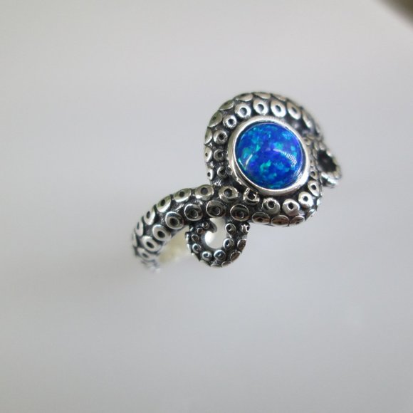 Solid Sterling Silver Opal OCTOPUS Ring>OPAL Octopus ring,925 Octopus,Octopi,925 - Picture 5 of 6